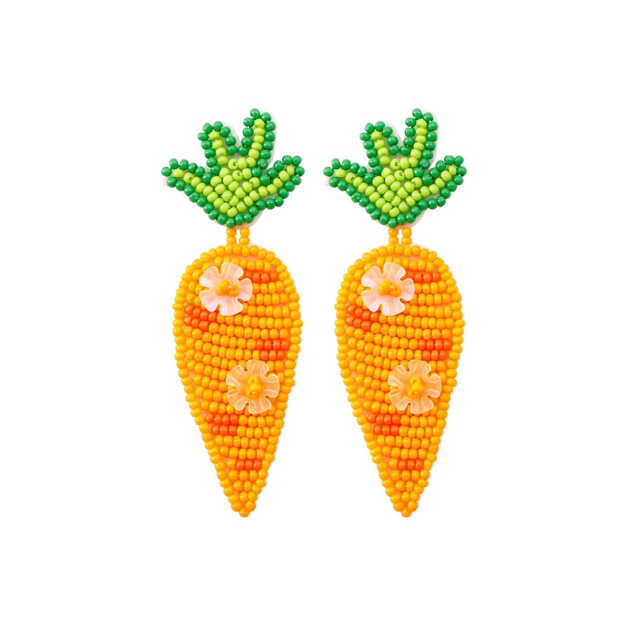 Handmade Easter Rabbit Carrot Egg Beaded Dangle Earrings Colorful Cute Easter Beads Earrings for Women Jewelry(A)